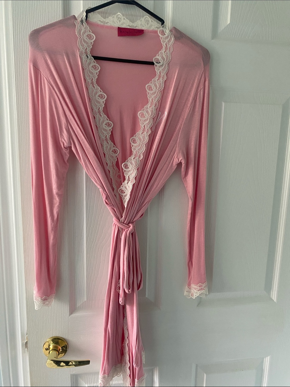 Pink Lace-Trim Women's Robe - Lightweight Wrap